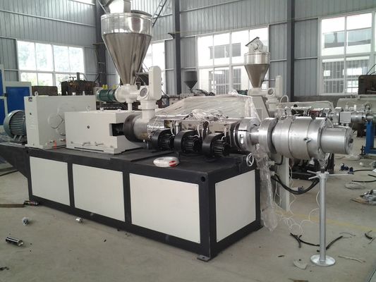 Twin Screw 75kw Plastic Extruder For PP / PE / ABS Pipes And Profiles