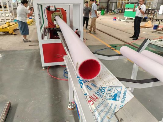 30kw Motor Two Strand Plastic Pipe Extrusion Line With Omron Temperature Control